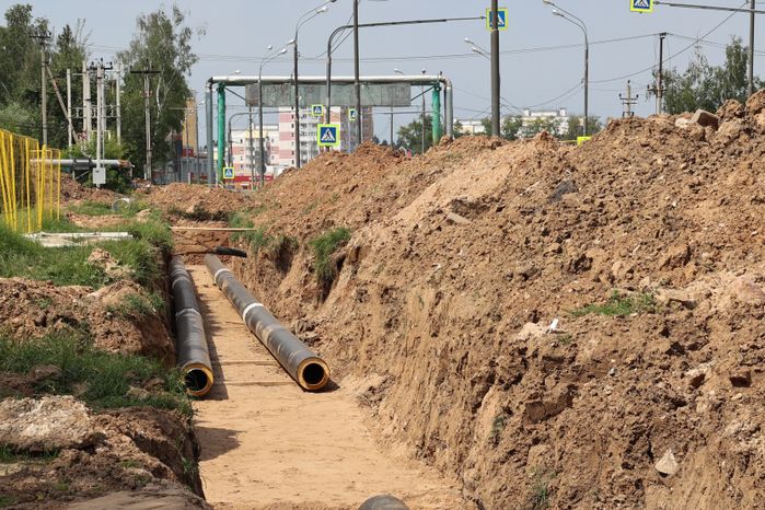 Замена труб отопления на улице Социалистическая в Рузе