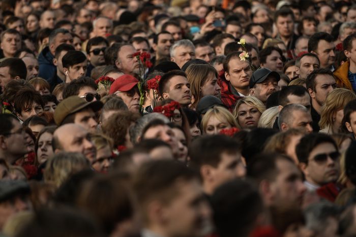 Траурный митинг памяти 11 жертв теракта в Санкт-Петербурге