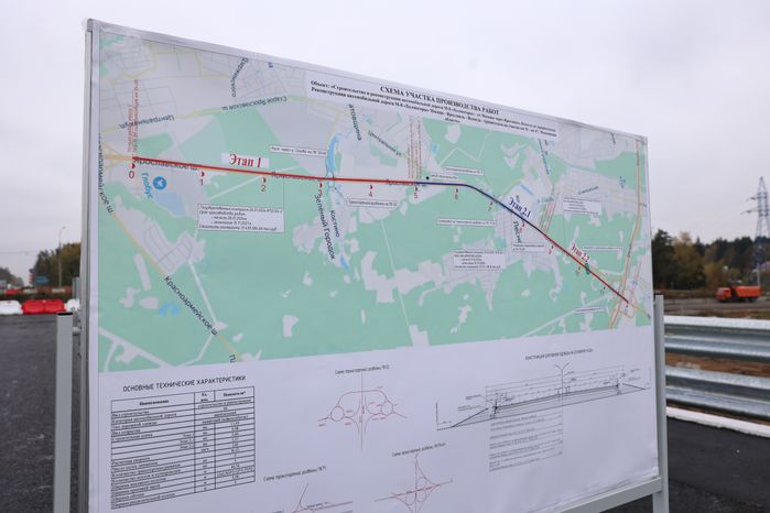 Строительство путепровода на пересечении с А-107 (Малым Московским кольцом)