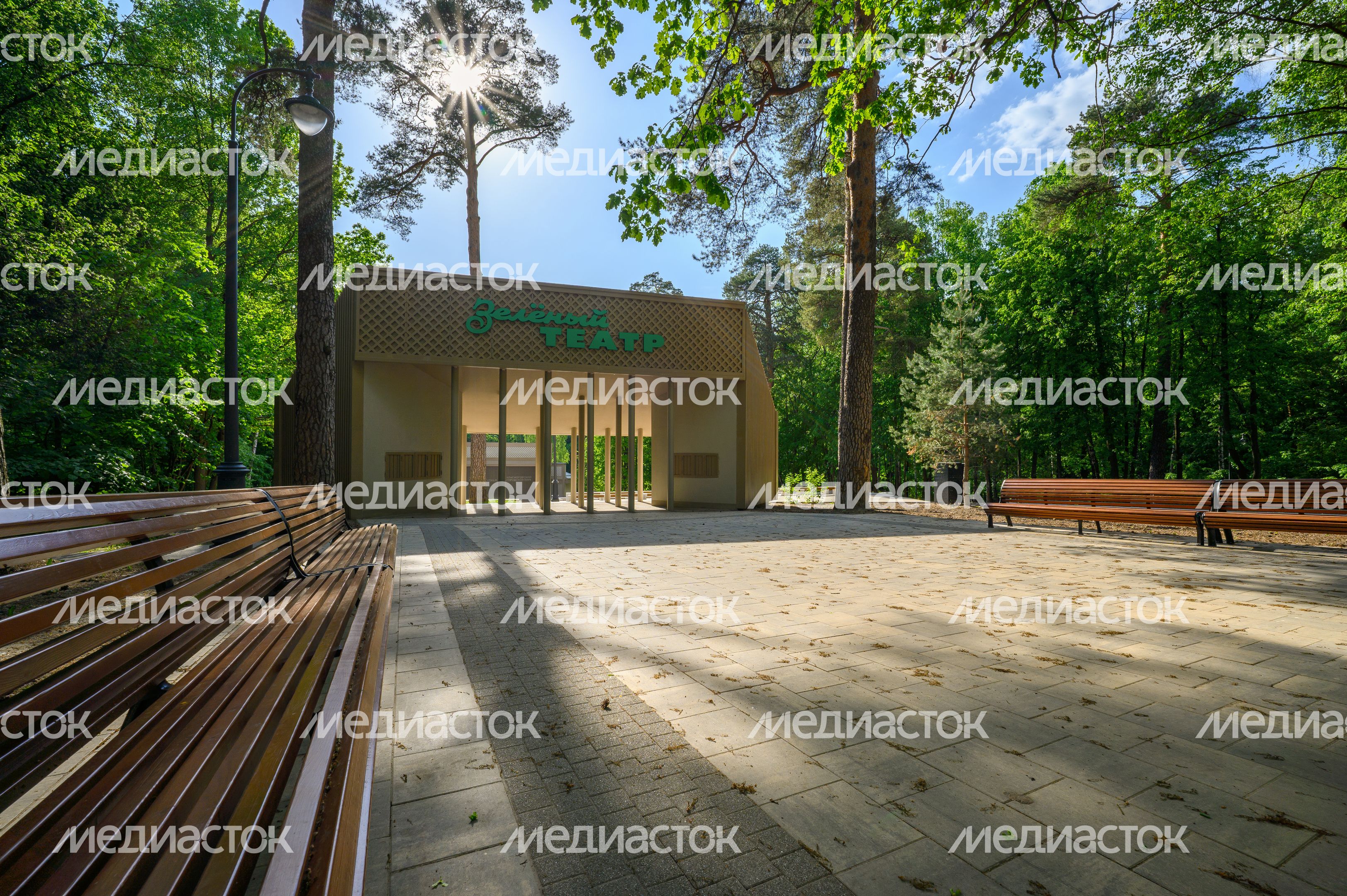 Зеленый театр в Красногорском городском парке после благоустройства Зеленый театр в Красногорском городском парке после благоустройства
