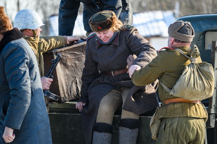 Военно-историческая реконструкция в музее танка Т-34 в Мытищах