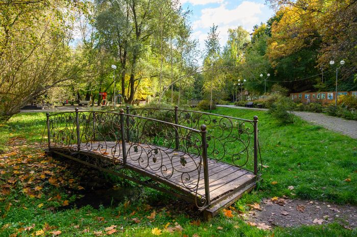 Тимоховский парк в Видном Ленинского округа осенью