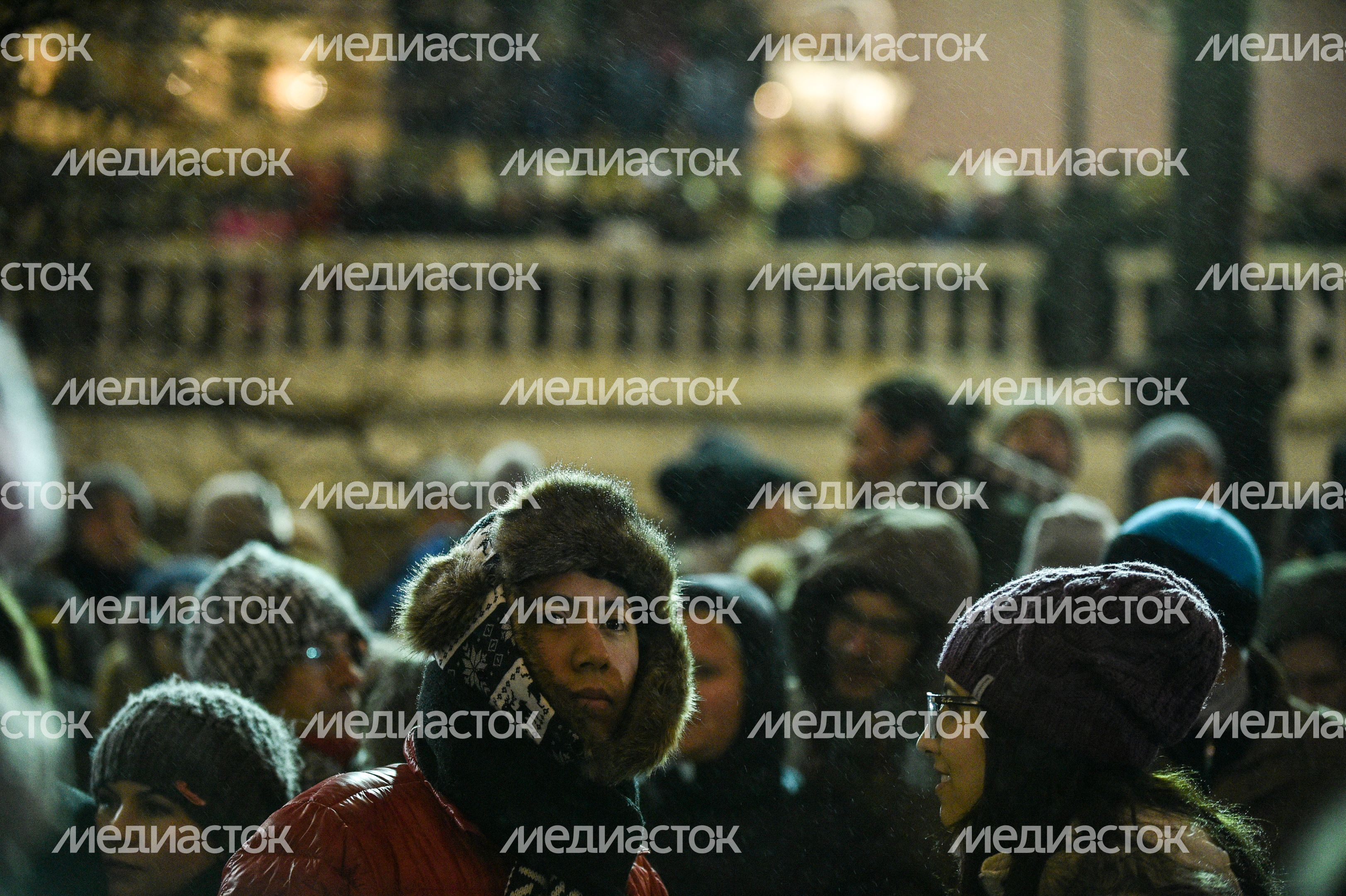 Как москвичи встречали 2017 год на Красной площади