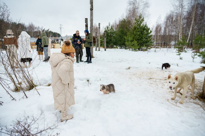 Чукотское стойбище "Хаски парк" в Раменском округе зимой