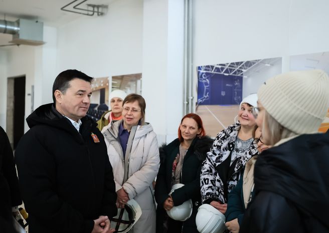Проверка губернатором строительства школы в Люберцах