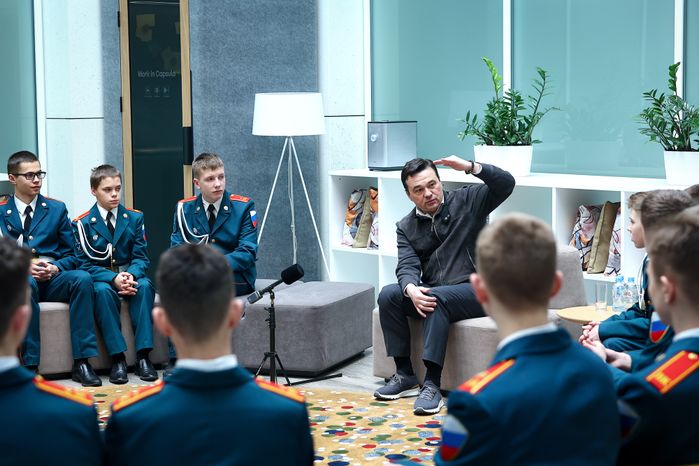 Встреча Губернатора Подмосковья с ребятами из кадетской школы «Корабелы Прионежья»