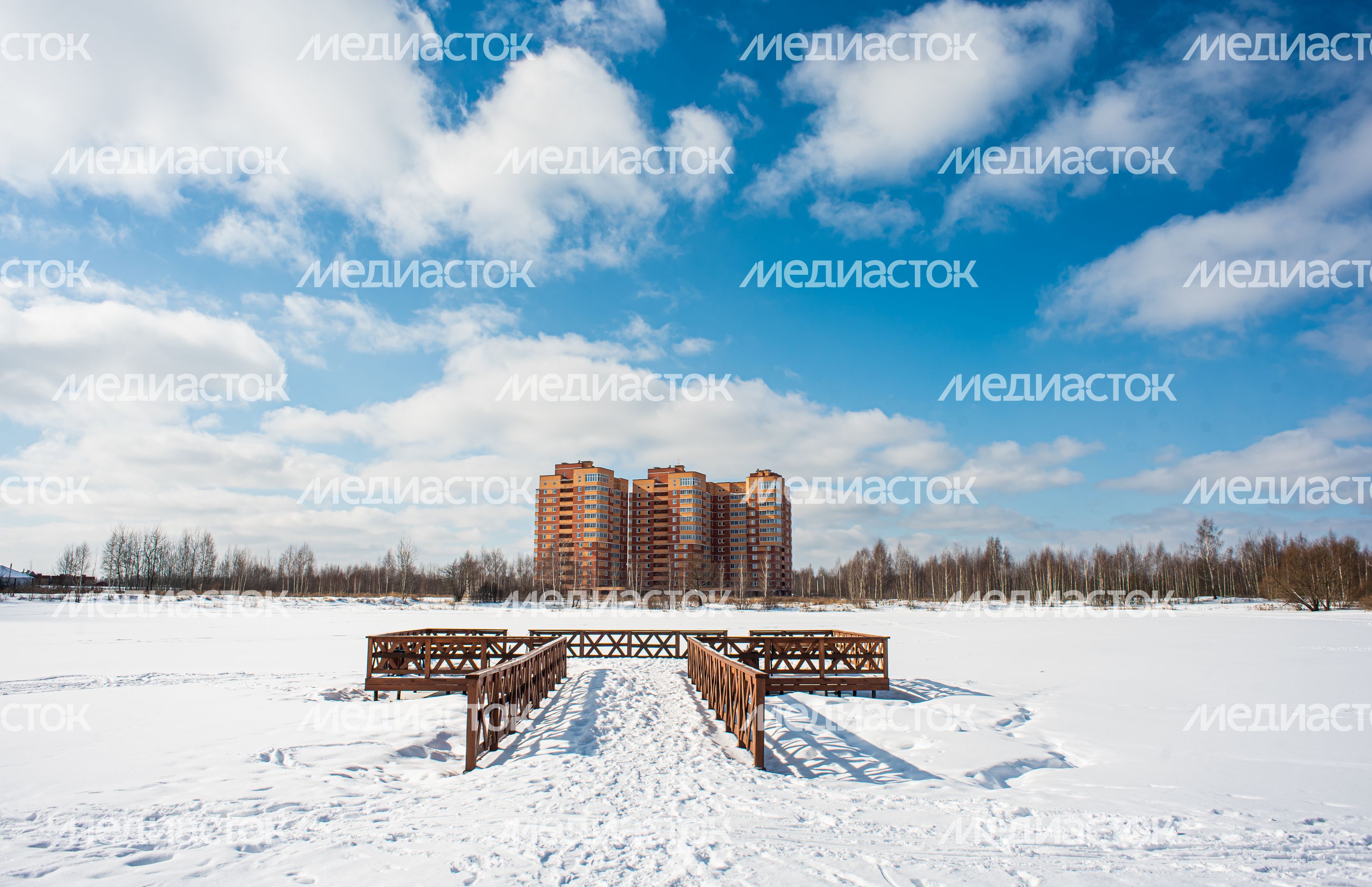 Зимние виды города Электрогорск