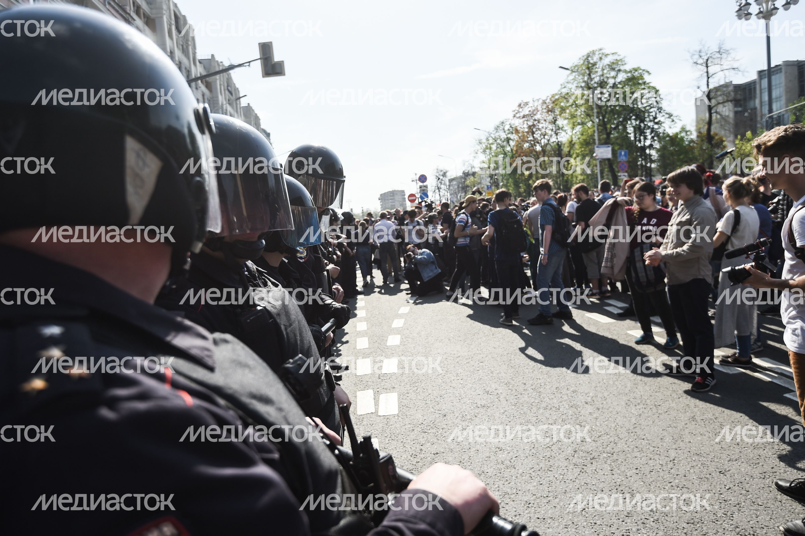 Несанкционированный митинг на Пушкинской площади