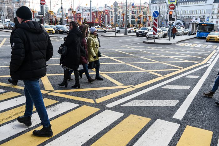 Вафельная разметка на улицах Москвы