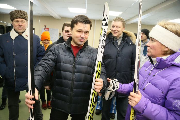 А. Воробьев принял участие в открытии лыжероллерной трассы в Одинцове