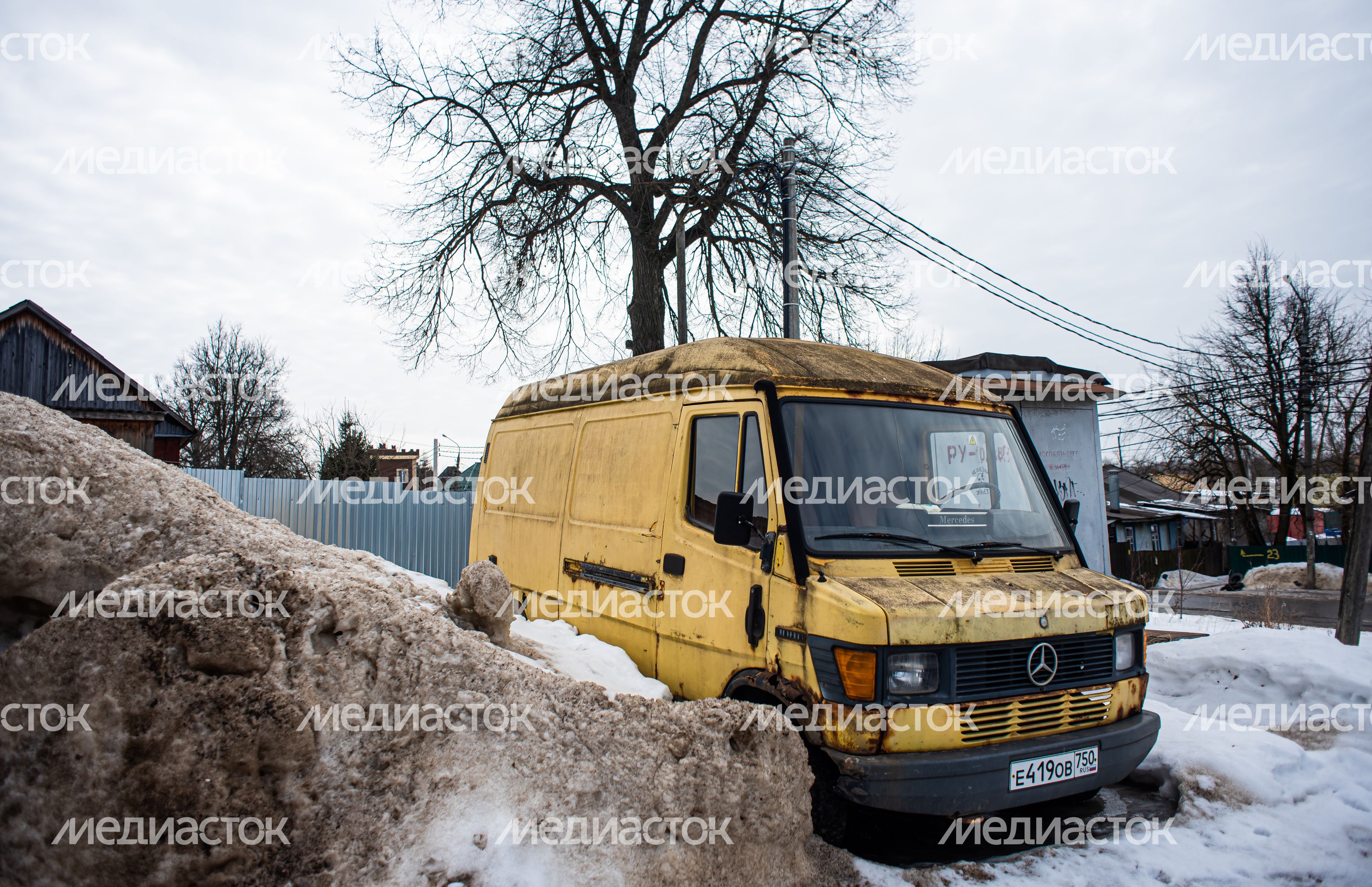 Зимние виды деревни Гребнево