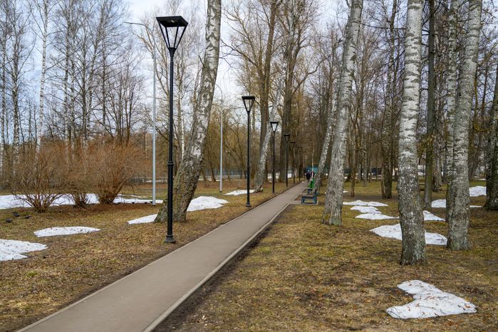 Дрезненский городской парк в Орехово-Зуевском округе. Весна