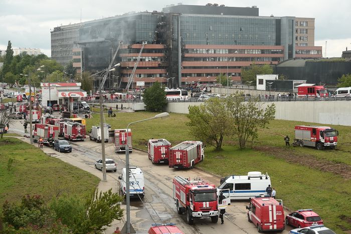 Пожар в бизнес‑центре «Гранд Сетунь плаза» в Москве