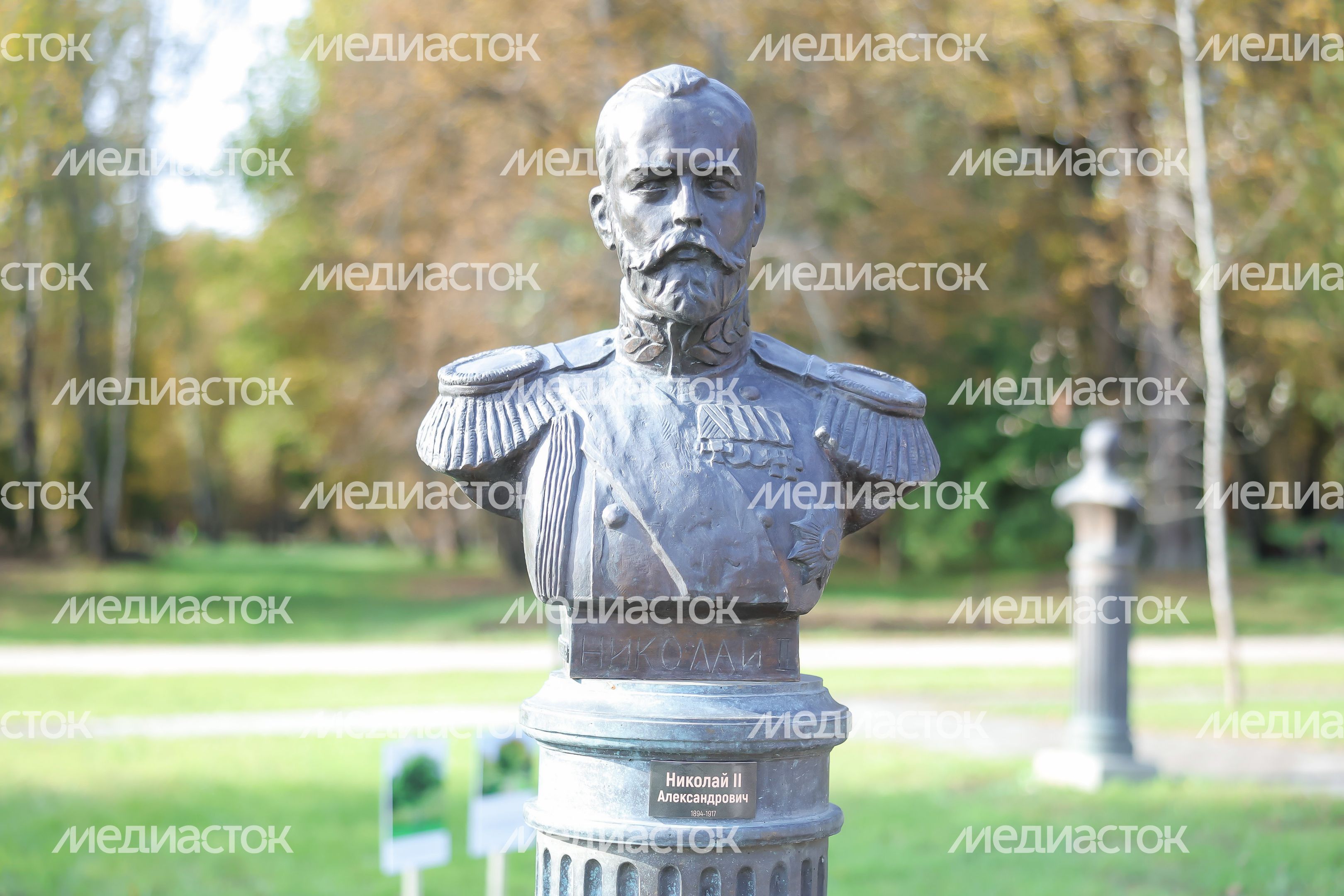 Бюст Николая Второго в Аллее правителей в усадьбе Татищева под Солнечногорском Бюст Николая Второго в Аллее правителей в усадьбе Татищева под Солнечногорском