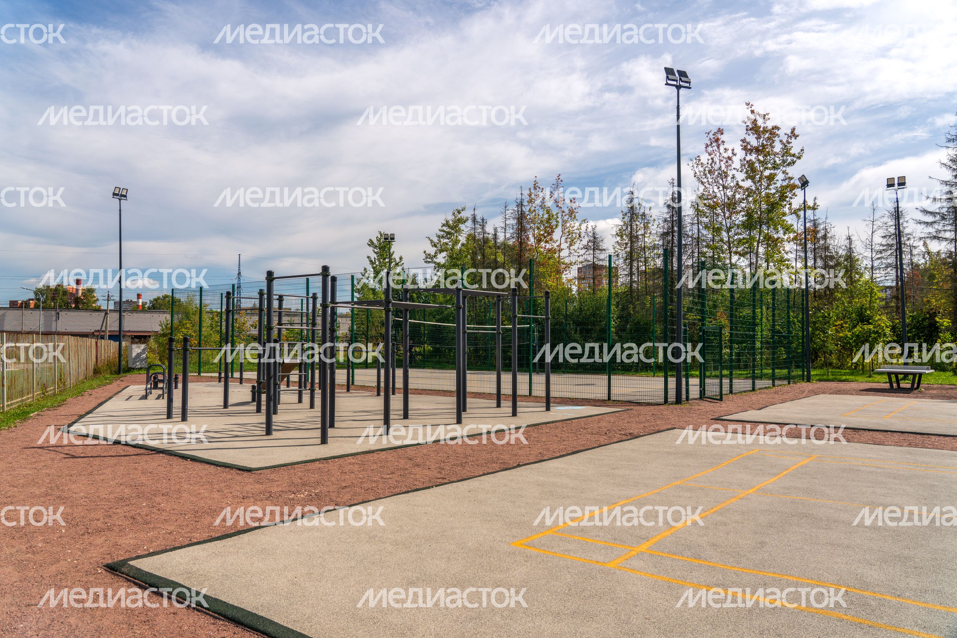 Спортивная площадка в Лобненском лесопарке летом 2026 года Спортивная площадка в Лобненском лесопарке летом 2026 года