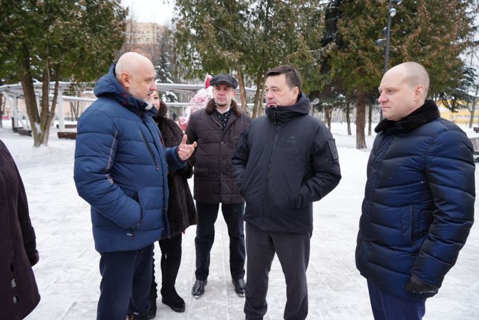 Проверка Губернатором Центрального парка культуры и отдыха в Пушкино