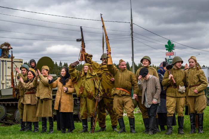 Военно-историческая реконструкция событий мая 1945 года в музее истории танка Т-34 в Мытищах