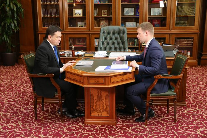 Рабочая встреча губернатора Подмосковья с главой городского округа Балашиха Сергеем Юровым