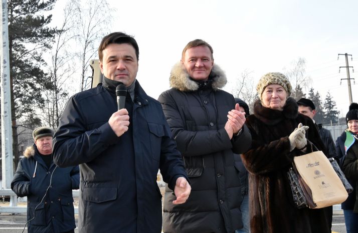Открытие путепровода на Московском малом кольце