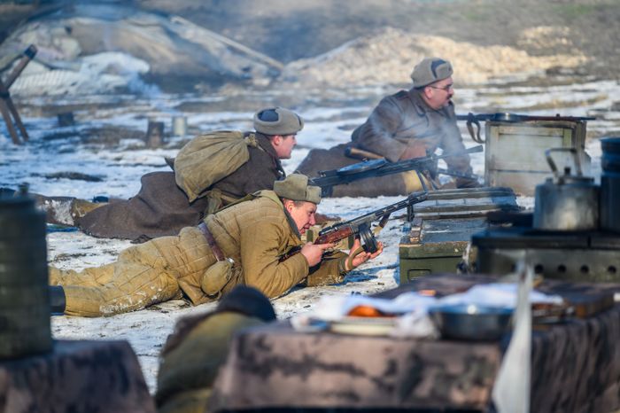 Военно-историческая реконструкция в музее танка Т-34 в Мытищах