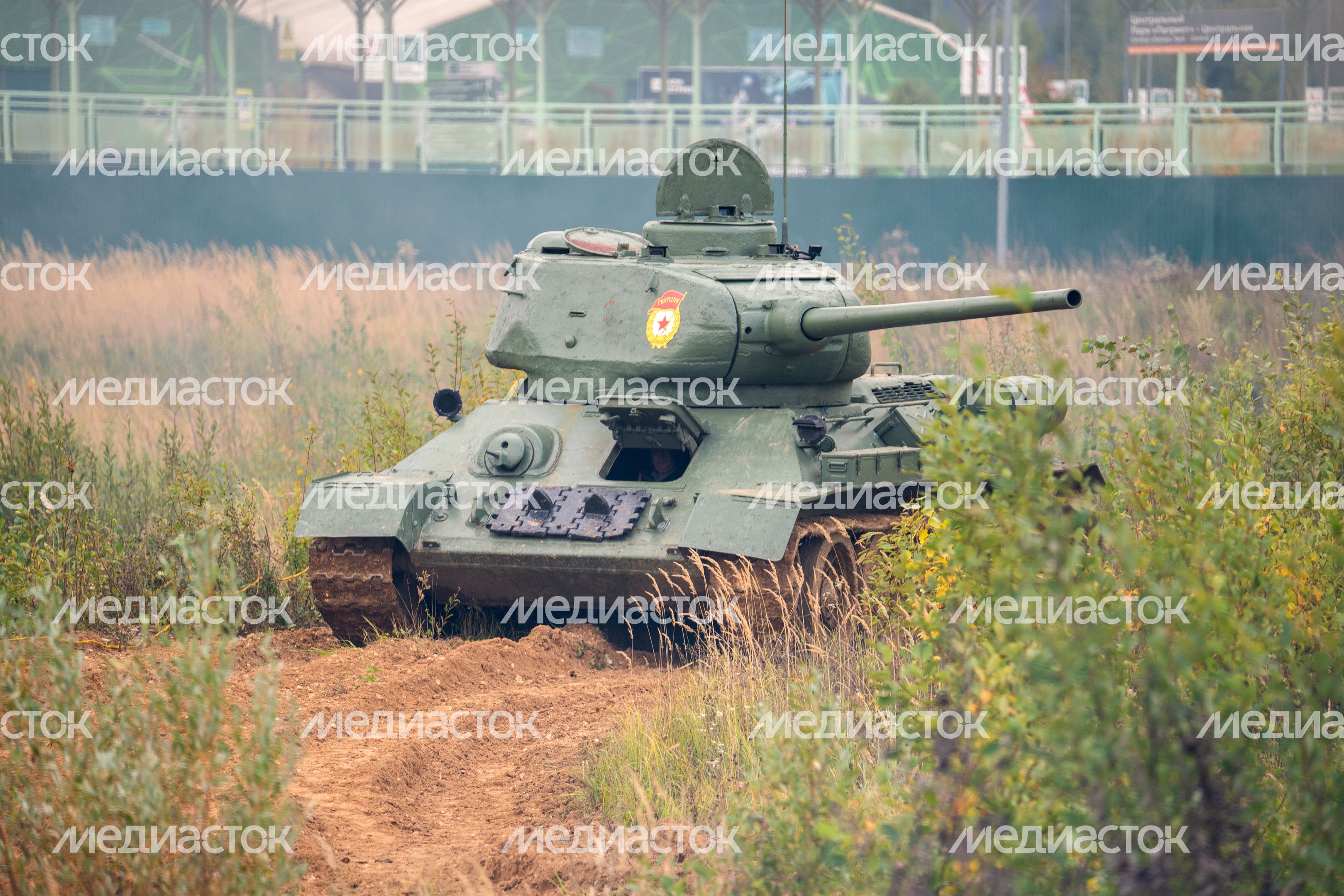 Военно-историческая реконструкция боя в День танкиста в парке «Патриот» Одинцовского округа