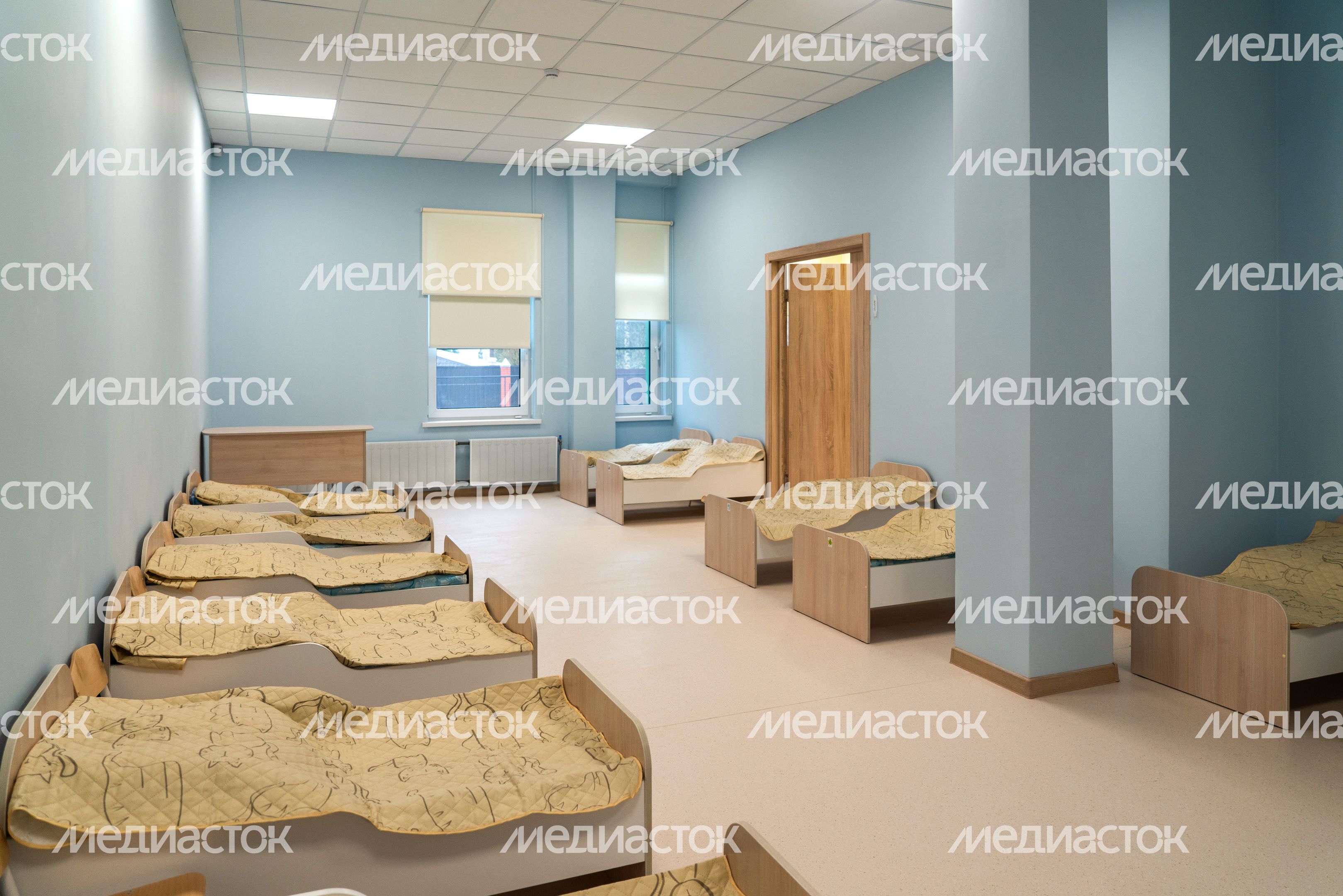 Спальня в новом детском саду на 140 мест в микрорайоне Опалиха Красногорска Спальня в новом детском саду на 140 мест в микрорайоне Опалиха Красногорска