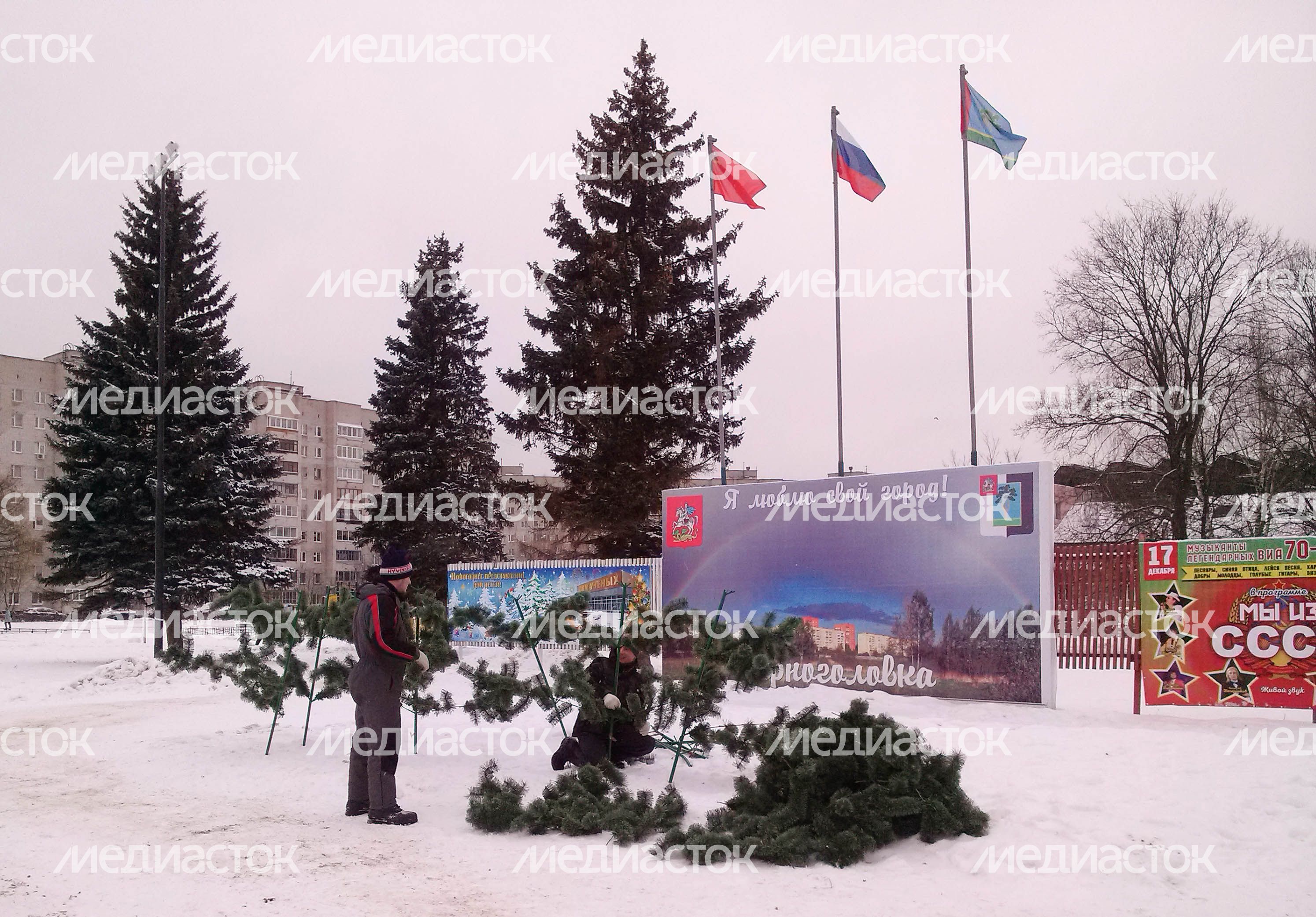 Новогодние декорации в Черноголовке