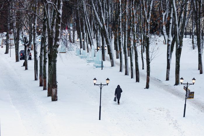 Ледяной городок у Дмитровского кремля