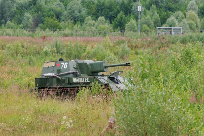 Эпизод Курской битвы под Прохоровкой на военно-исторической реконструкции в Центральном парке «Патриот»