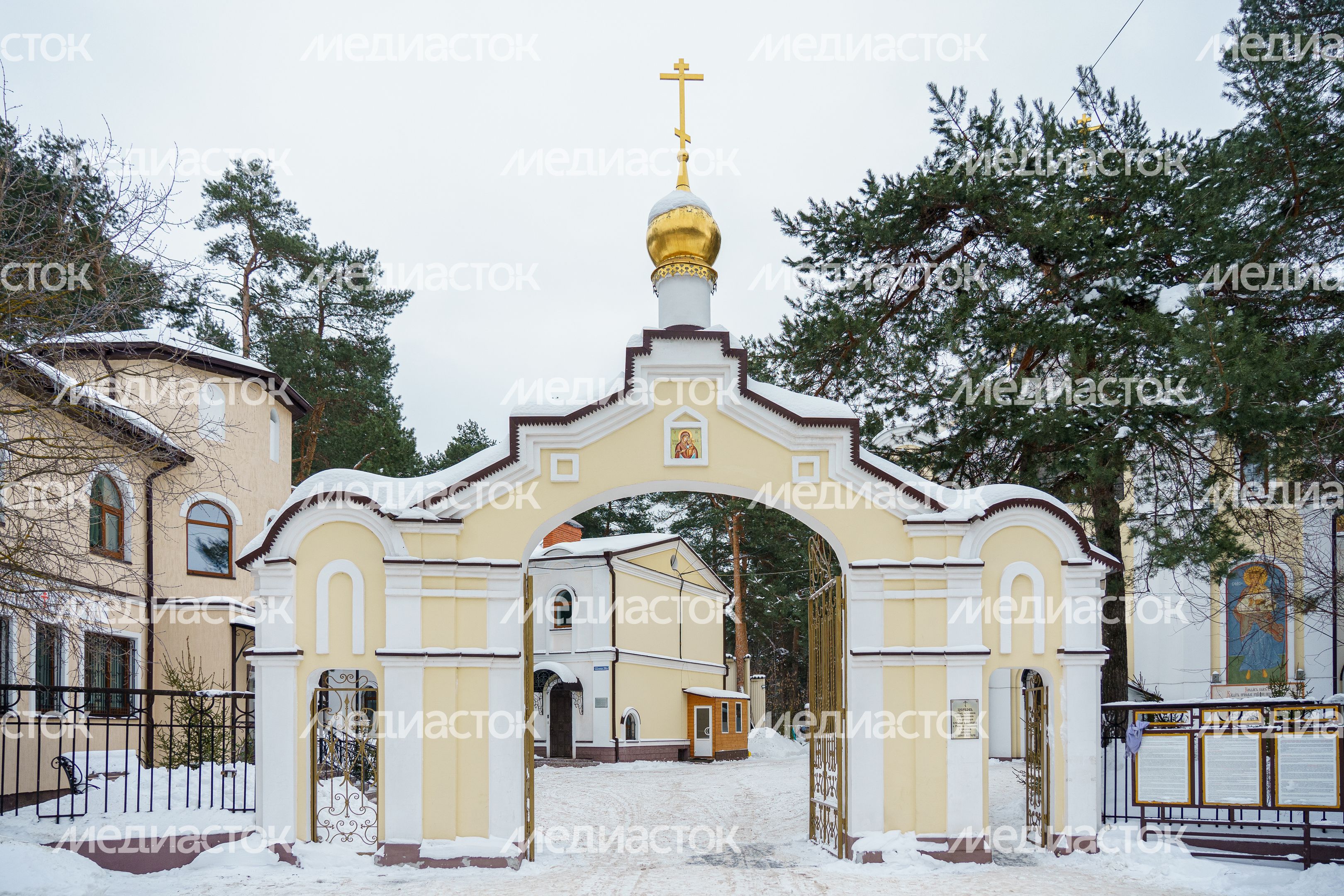 Храм Космы и Дамиана в Жуковском зимой Храм Космы и Дамиана в Жуковском зимой