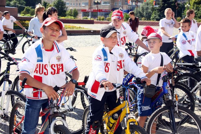Велопробег в честь Дня российского флага в Орехово-Зуево