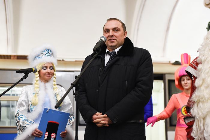 Запуск Новогоднего поезда в метро Москвы