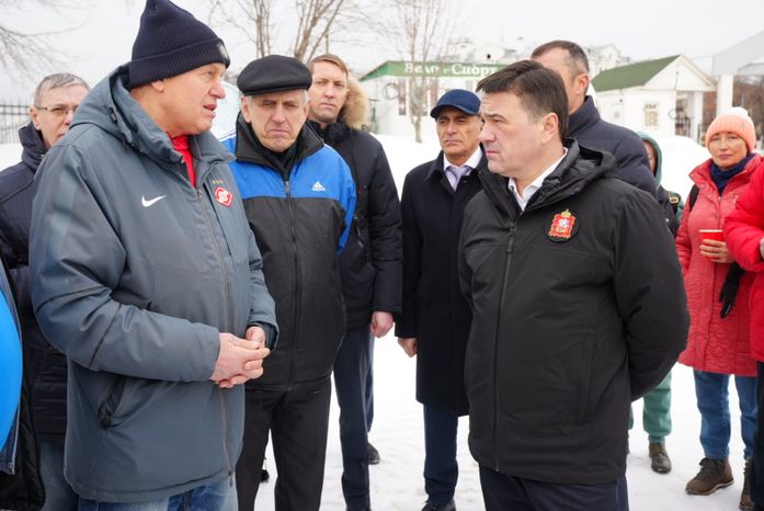 Посещение места строительства нового стадиона «Торпедо» в Люберцах Губернатором Подмосковья