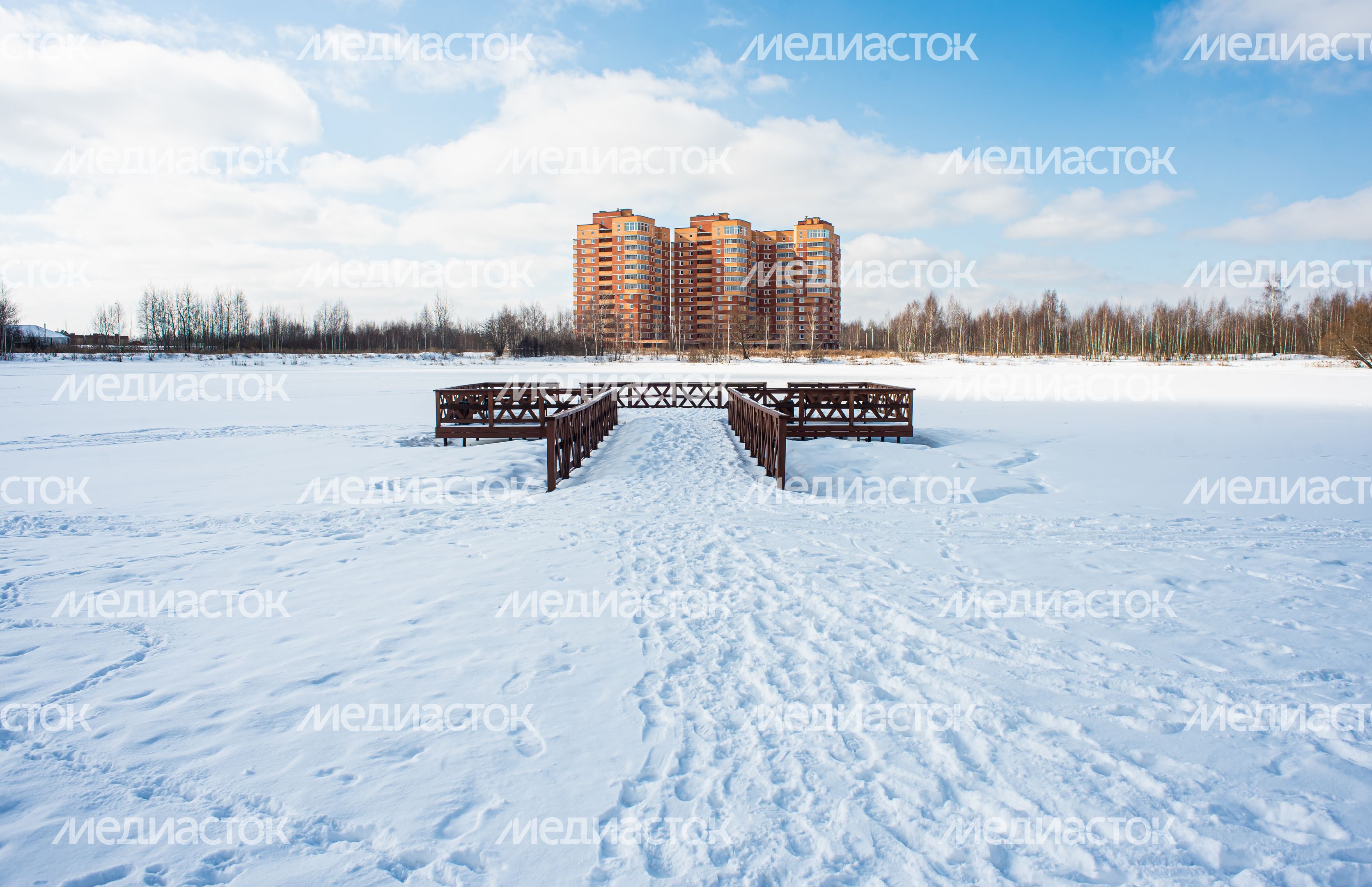 Зимние виды города Электрогорск