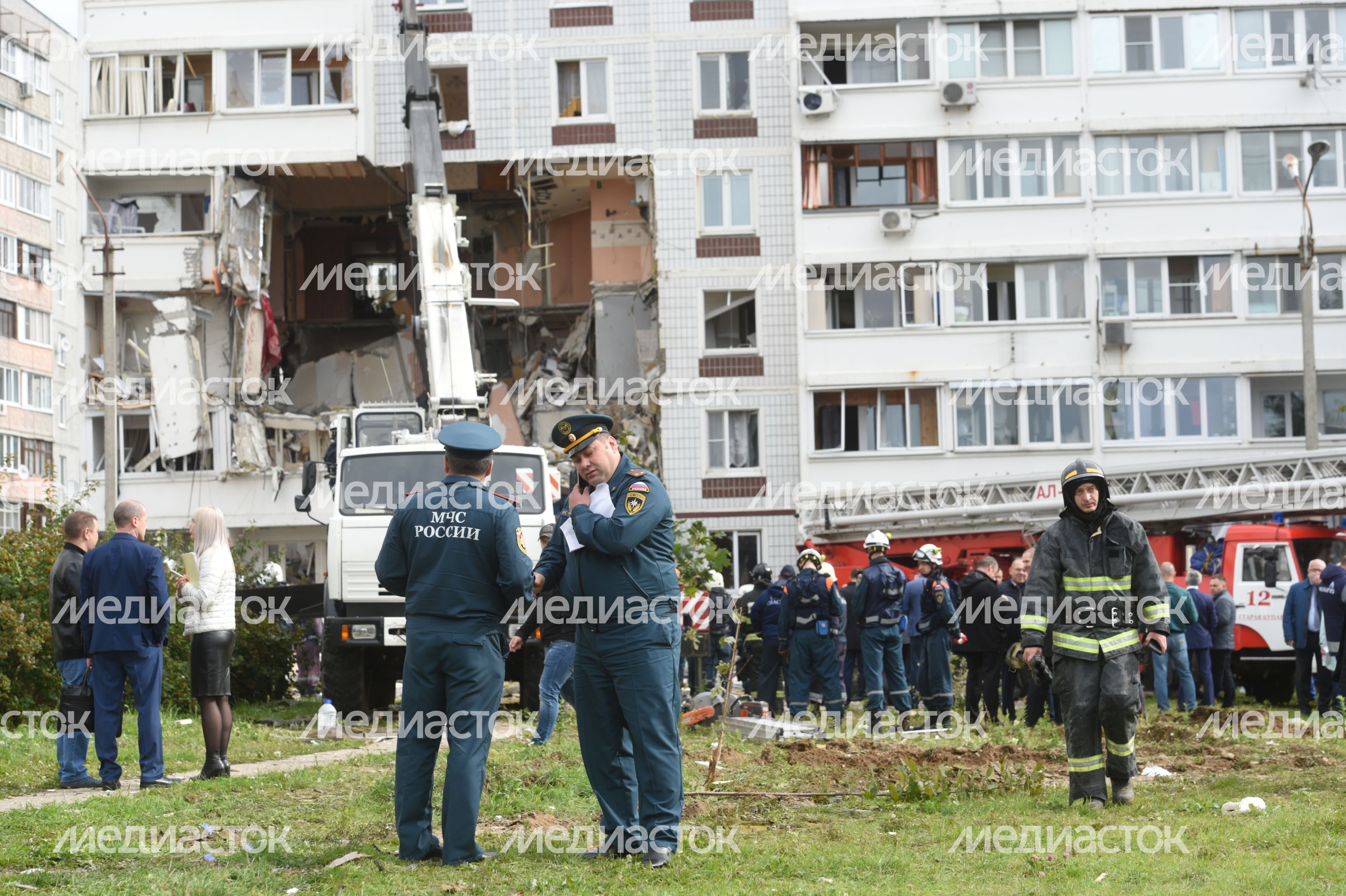 Кадры с места взрыва газа в жилом доме в Ногинске