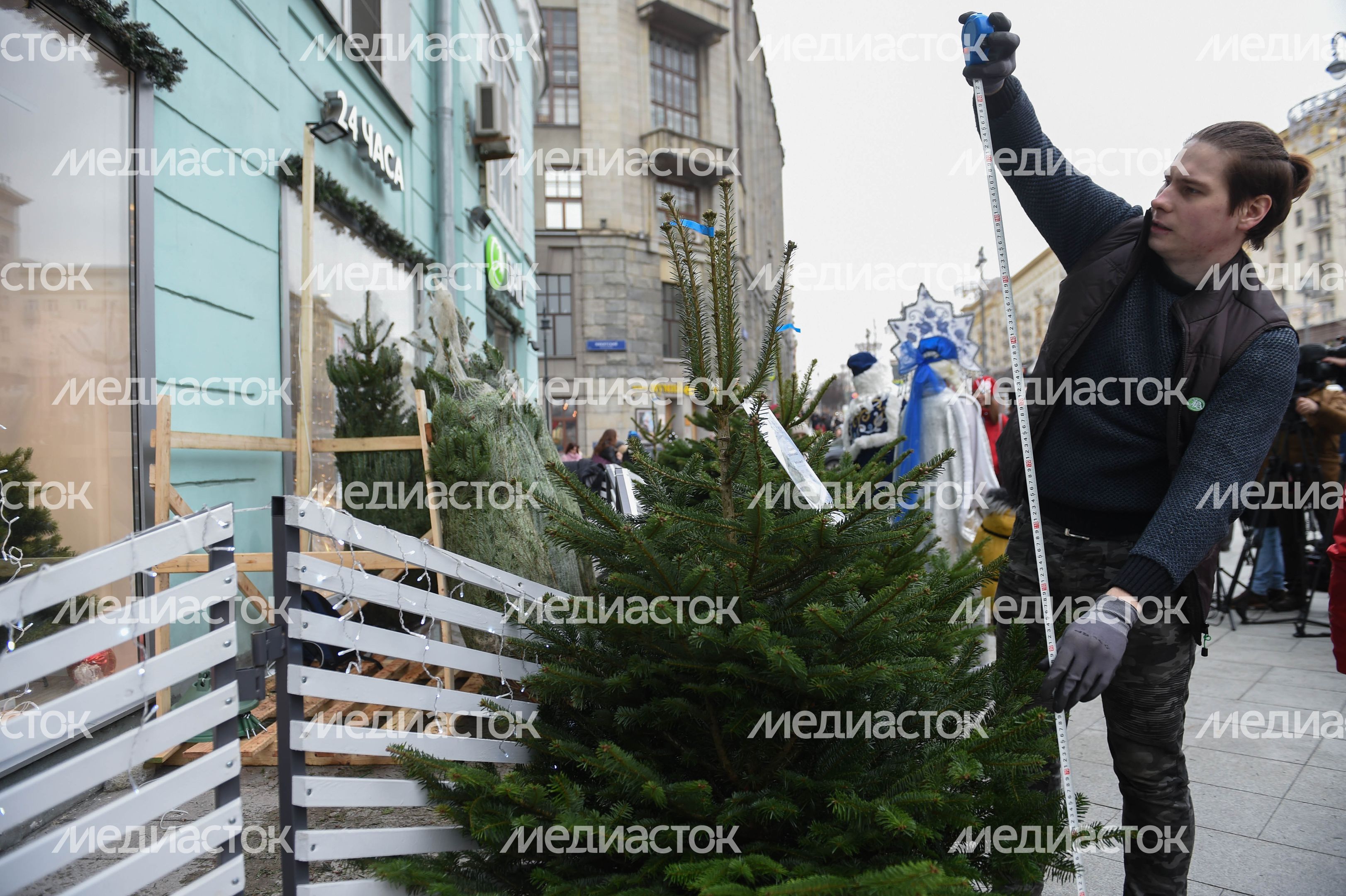 Открытие елочных базаров в Москве