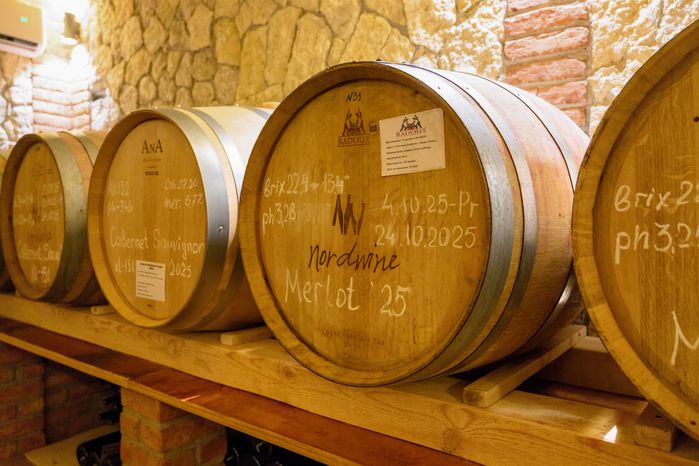 Дубовые бочки для выдержки вина на винодельне Nordwine в деревне Дергаево Раменского круга