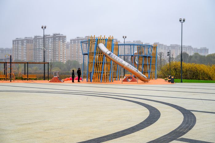 Детская площадка в новом парке «Дружба» в Люберцах