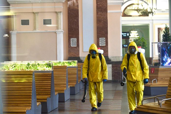 Дезинфекция Курского вокзала в Москве