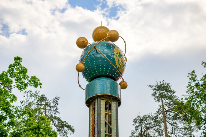 Аттракционы в Раменском городском парке культуры и отдыха летом