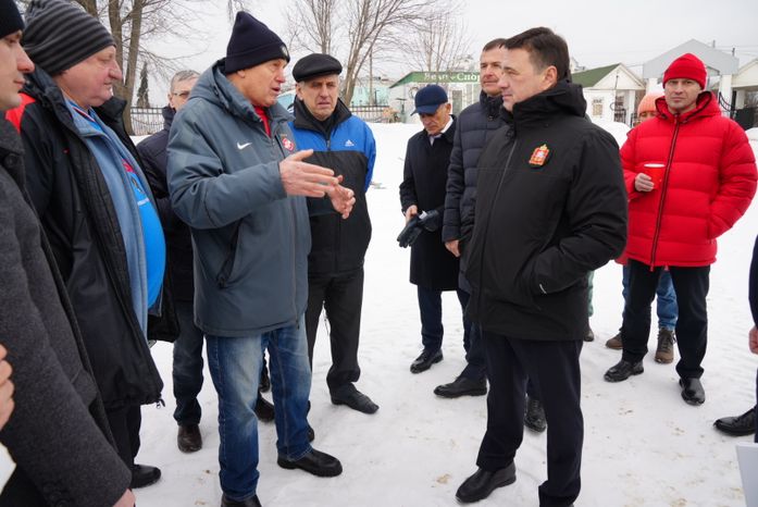 Посещение места строительства нового стадиона «Торпедо» в Люберцах Губернатором Подмосковья
