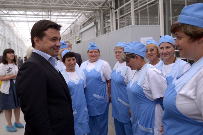 А. Воробьев открыл тепличный комплекс в Луховицком районе