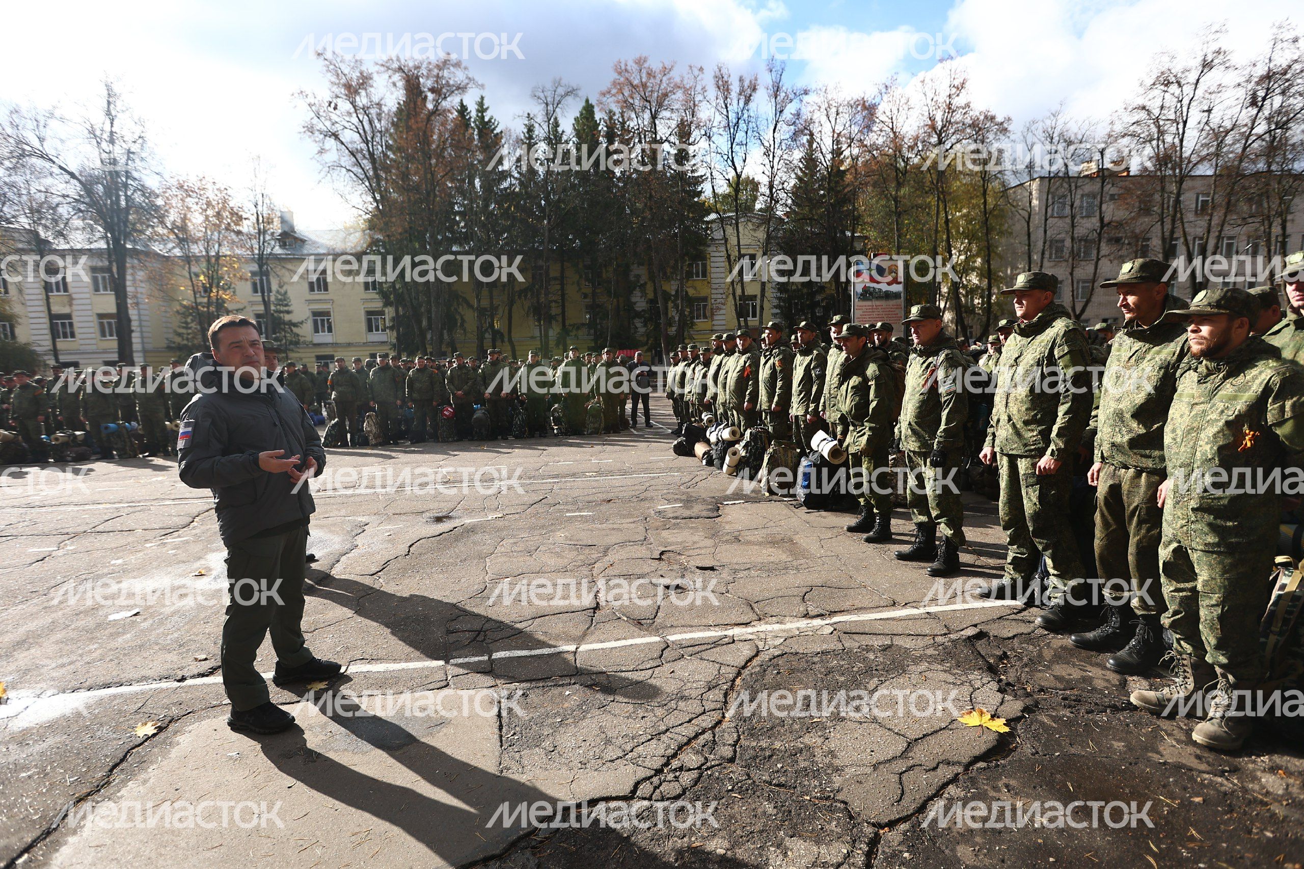Посещение мобилизационного пункта в Серпухове Губернатором Подмосковья