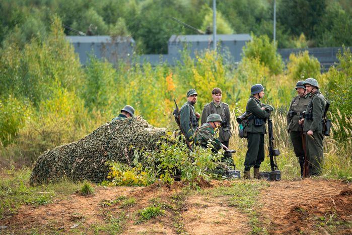 Военно-историческая реконструкция боя в День танкиста в парке «Патриот» Одинцовского округа