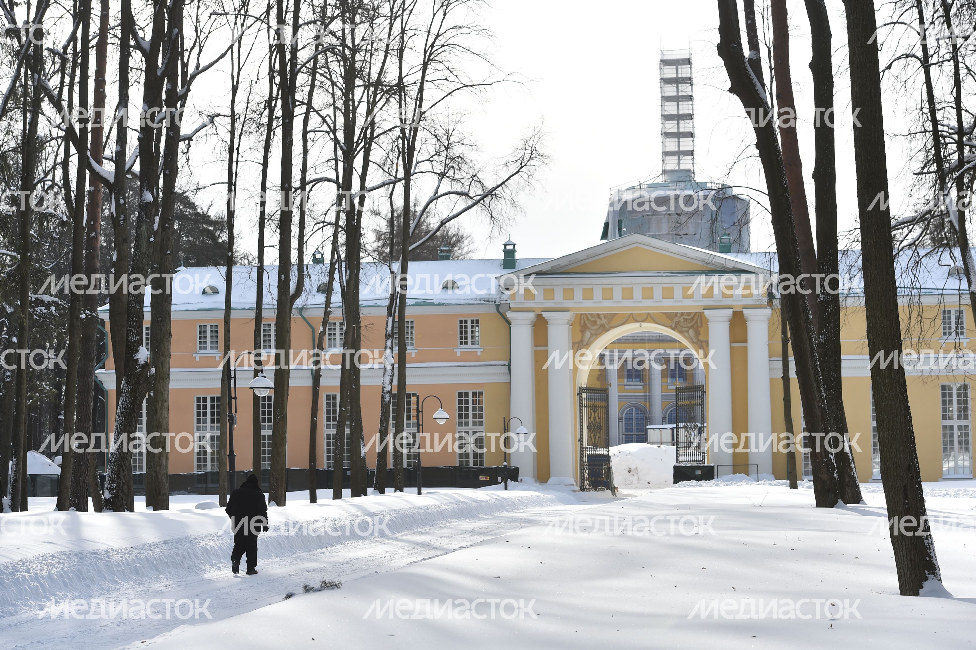 Подготовка к лыжной гонке в музее-усадьбе «Архангельское»