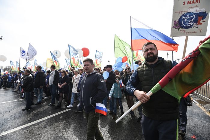 Первомайская демонстрация профсоюзов в Москве