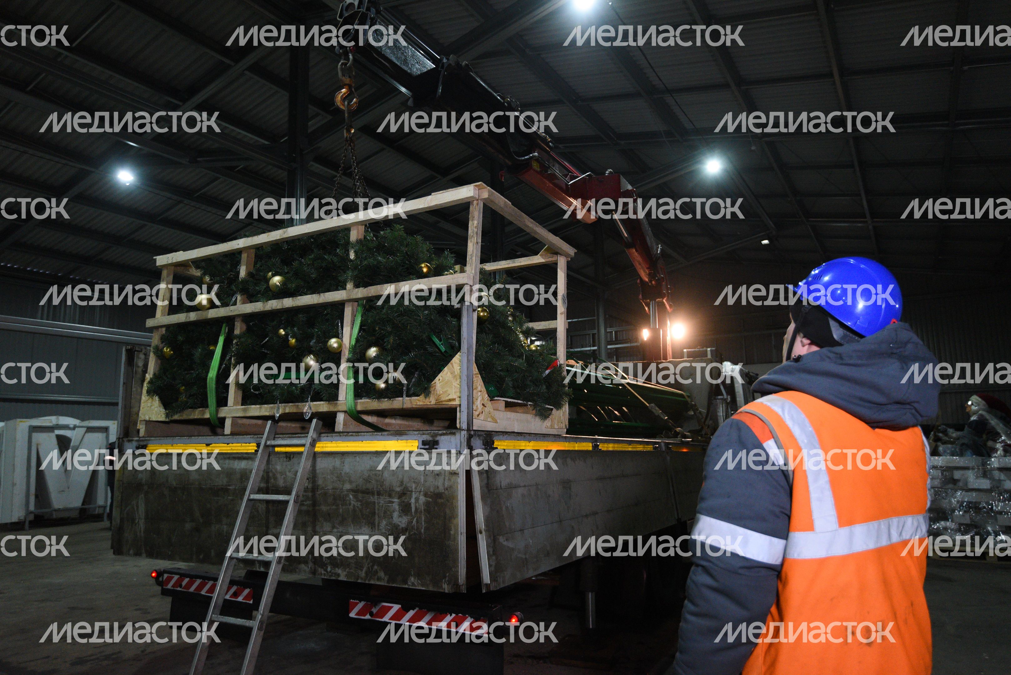 Демонтаж и складирование новогодних елок в Москве