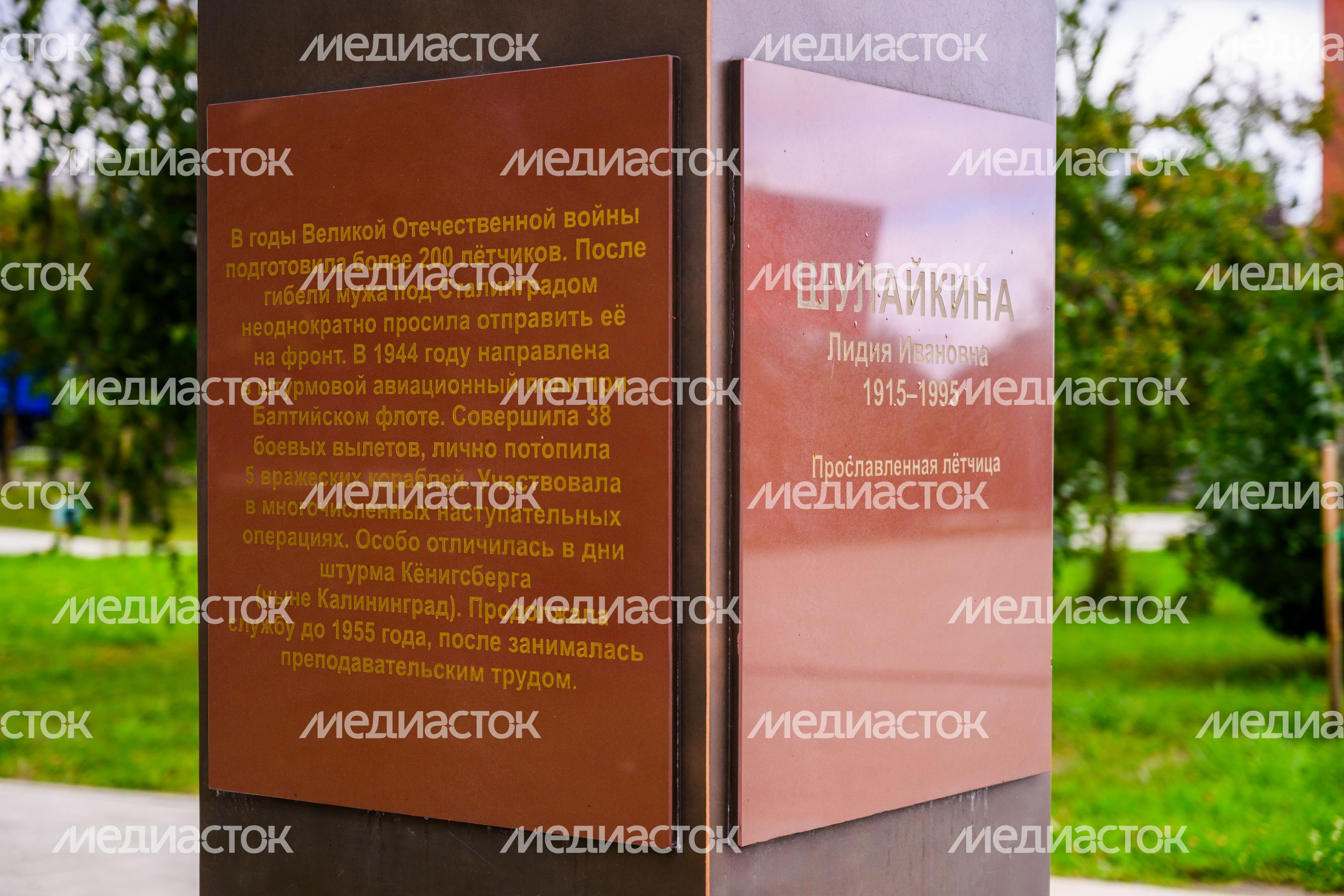 Бюст героя Российской Федерации - летчицы-штурмовика Лидии Шулайкиной в парке 30-летия Победы в Орехово-Зуево Бюст героя Российской Федерации - летчицы-штурмовика Лидии Шулайкиной в парке 30-летия Победы в Орехово-Зуево