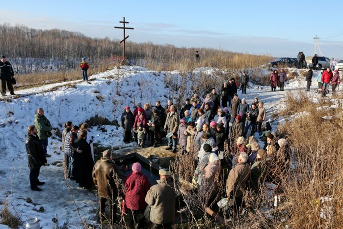 Освещение купели в Кашире