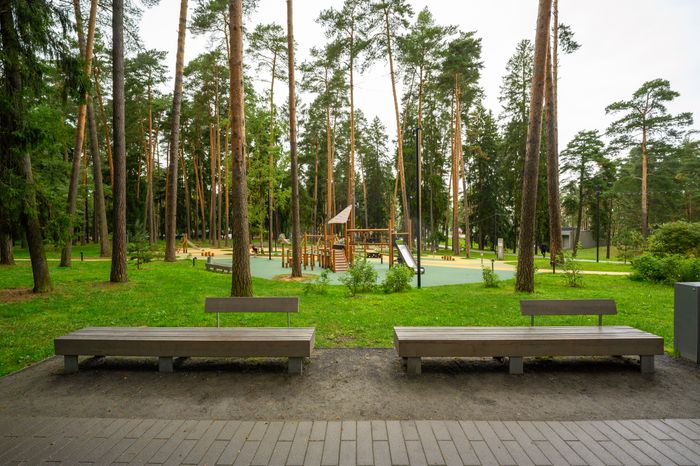 Детская площадка в Центральном парке культуры и отдыха Жуковского летом